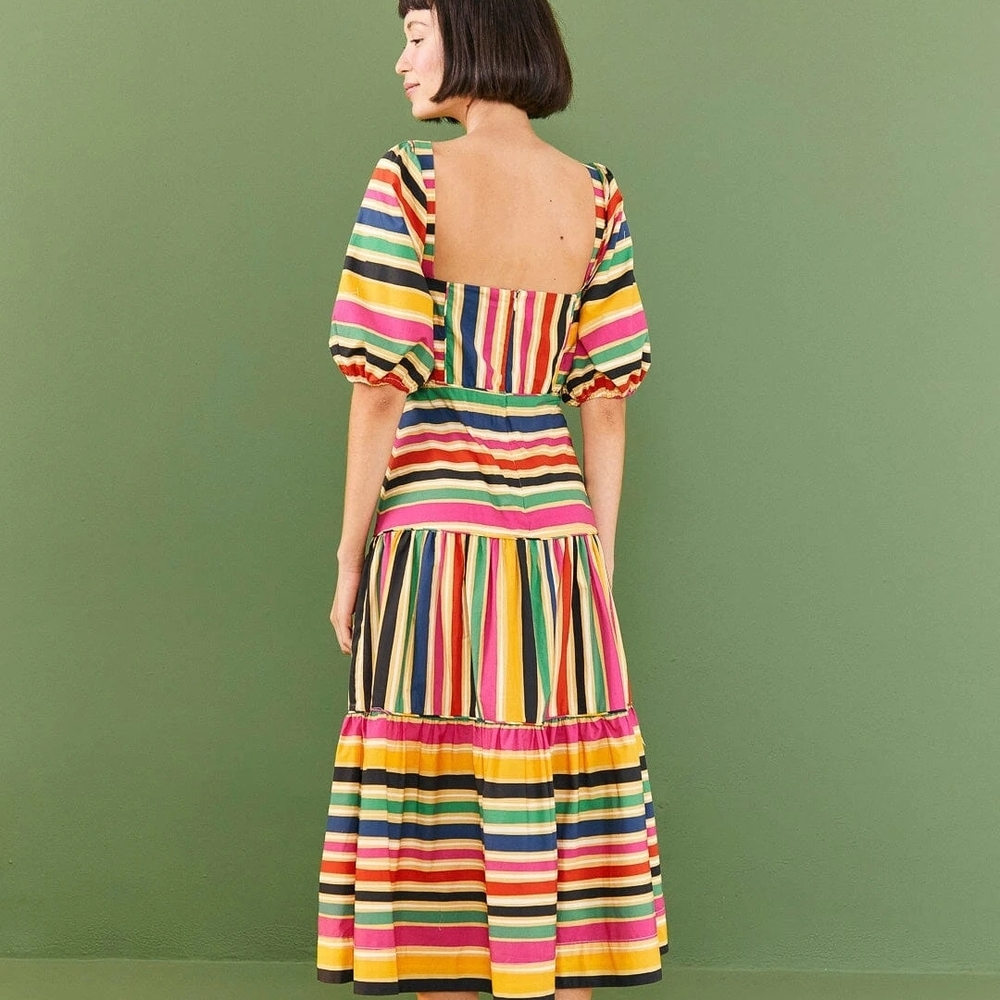 Colorful Striped Women's Dress - Picture 4 of 11